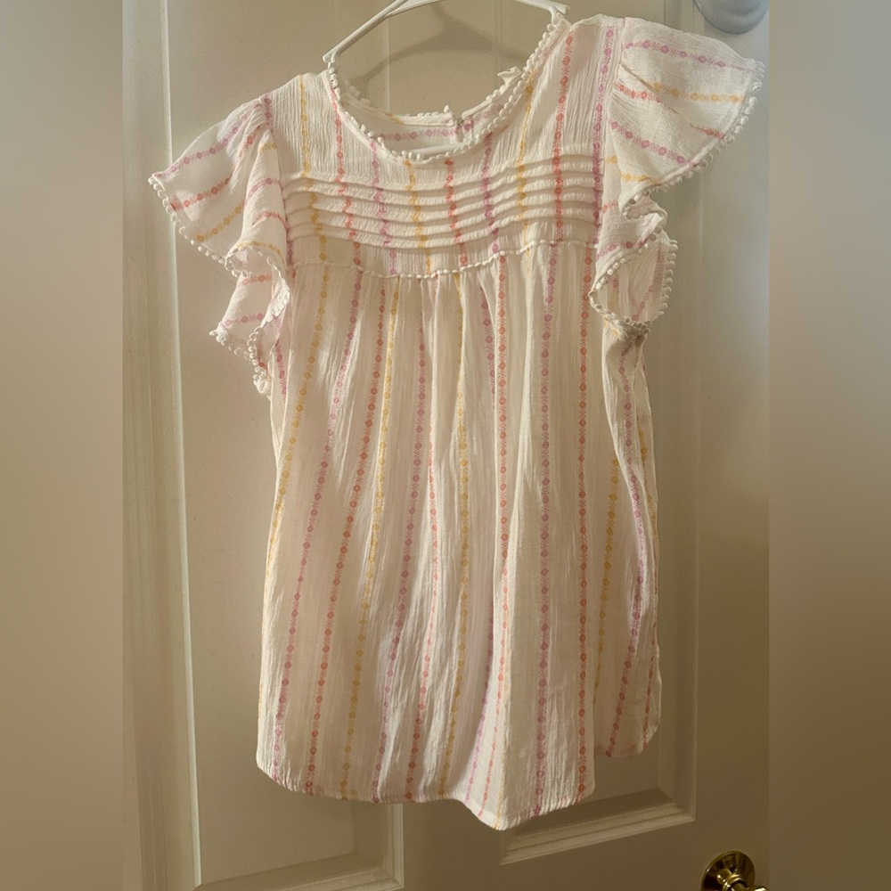 MINE for Anthropologie Short sleeve boho blouse size S